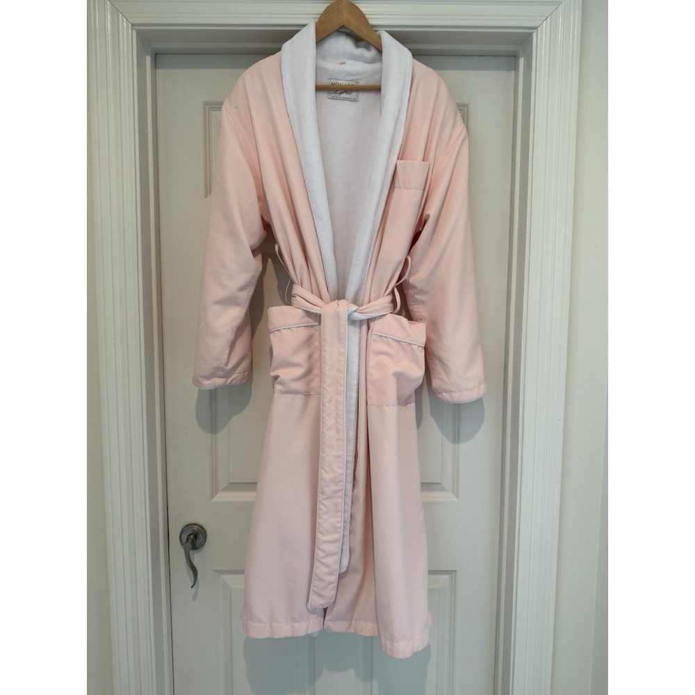 Monarch Cypress Pink High End Long Hotel Spa Robe Lined in White Plush Small